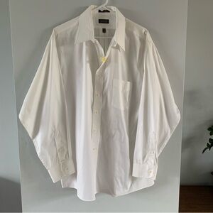 Arrow Dress Shirt Button Up Mens Size XL 34 35 White Long Sleeve 17 1/2 Neck